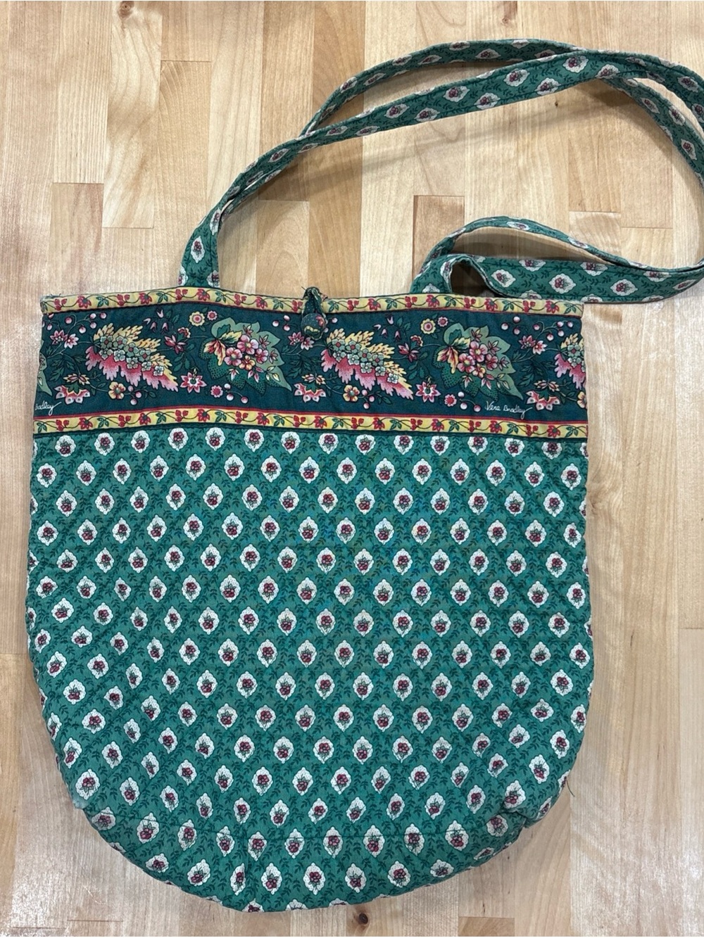 vintage Vera Bradley Rare Retired Greenfield Green Diamond Flower tote bag